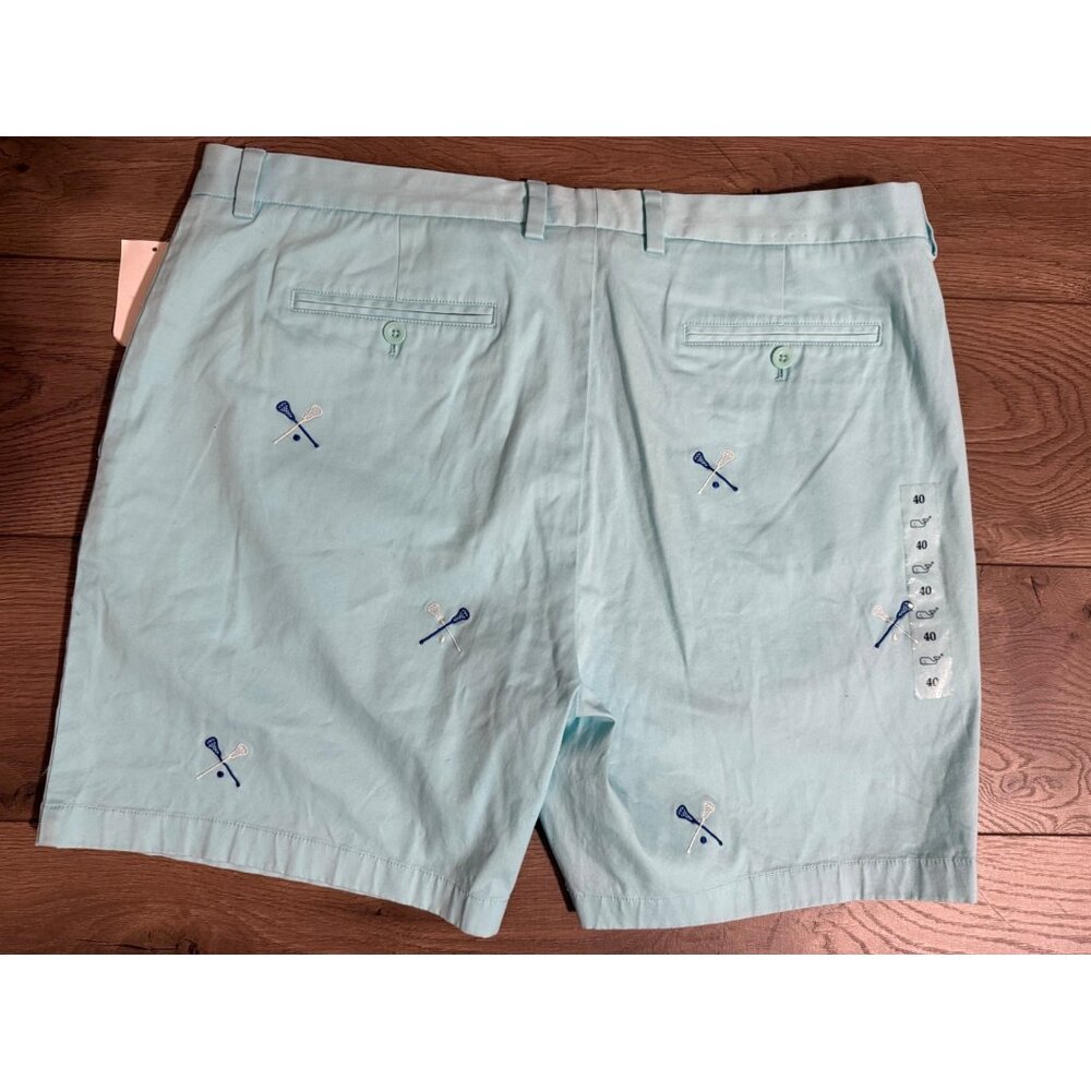 Vineyard Vines 7" Lacrosse Embroidered Breaker Shorts in Pool Side 40 - Picture 5 of 12